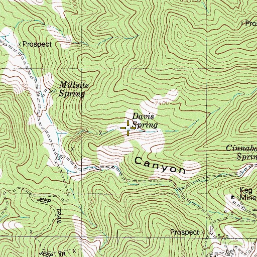 Topographic Map of Davis Spring, NV