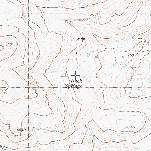 Topographic Map of Buck Springs, NV