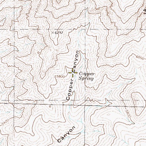 Topographic Map of Copper Spring, NV