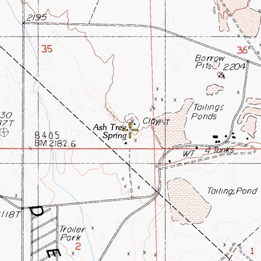 Topographic Map of Ash Tree Spring, NV