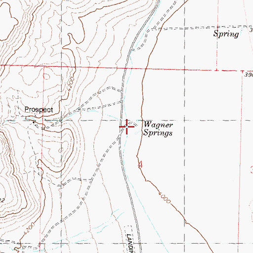 Topographic Map of Wagner Springs, NV