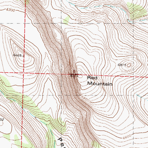 Topographic Map of Red Mountain, NV
