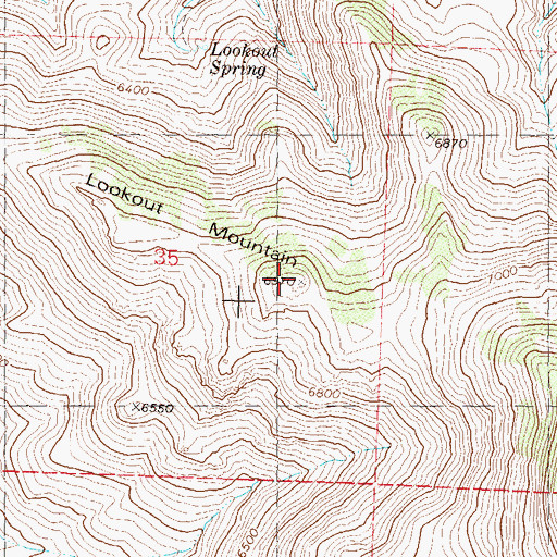 Topographic Map of Lookout Mountain, NV