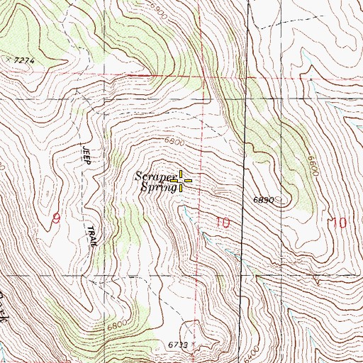 Topographic Map of Scraper Spring, NV