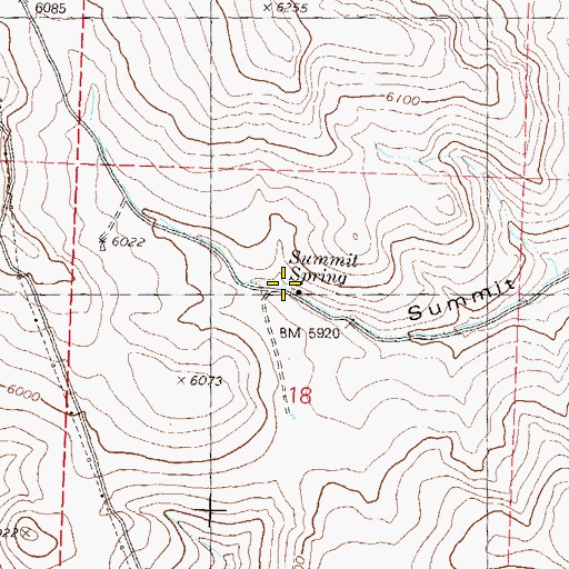 Topographic Map of Summit Spring, NV