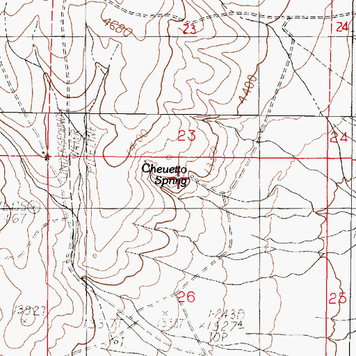 Topographic Map of Cheuetto Spring, NV