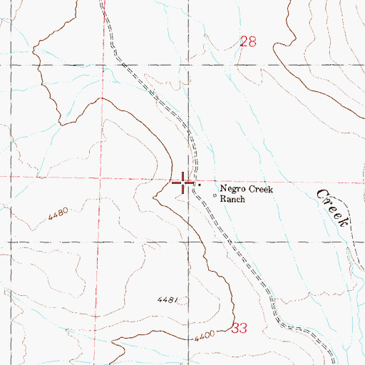 Topographic Map of Negro Creek Ranch, NV