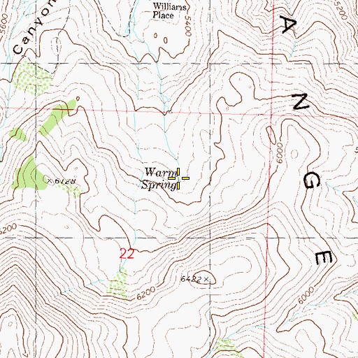 Topographic Map of Warm Spring, NV