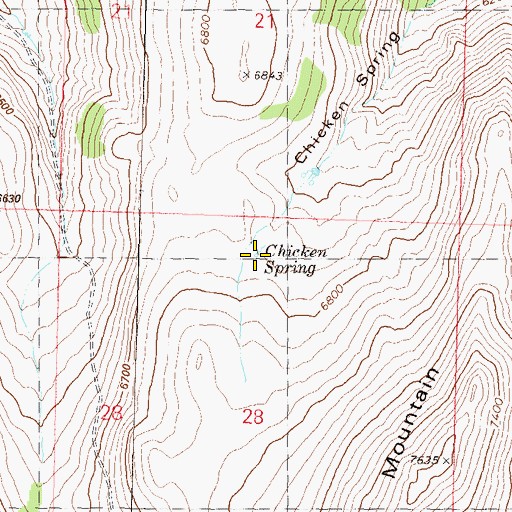 Topographic Map of Chicken Spring, NV