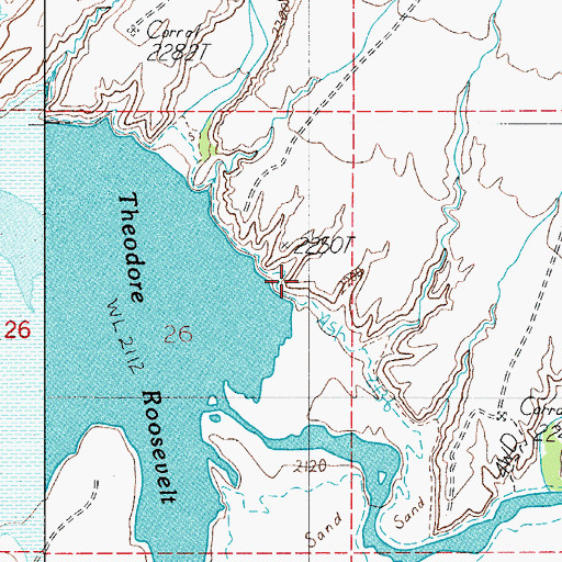 Topographic Map of Nash Creek Reservoir, AZ