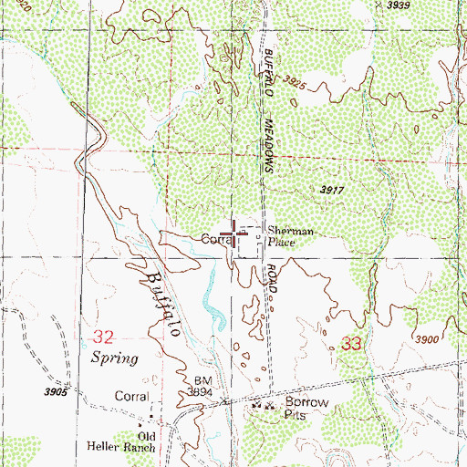 Topographic Map of Sherman Place, NV