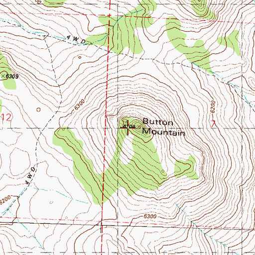 Topographic Map of Button Mountain, NV