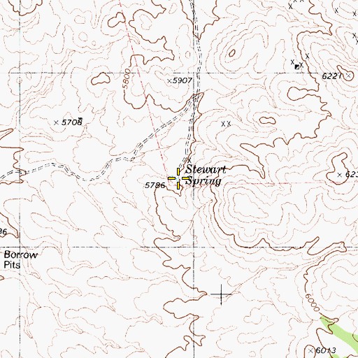 Topographic Map of Stewart Spring, NV