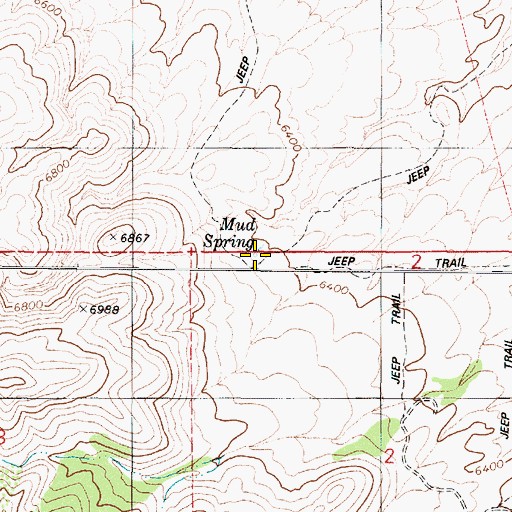 Topographic Map of Mud Spring, NV