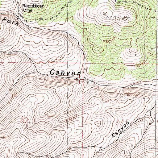 Topographic Map of North Fork Central Canyon, NV