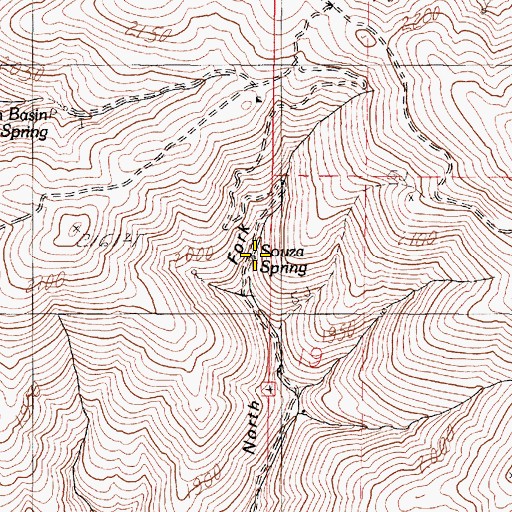 Topographic Map of Souza Spring, NV