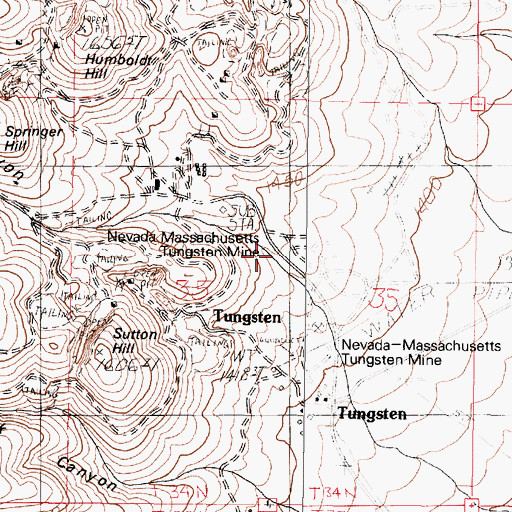 Topographic Map of Springer Canyon, NV