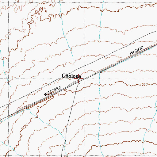 Topographic Map of Cholona, NV
