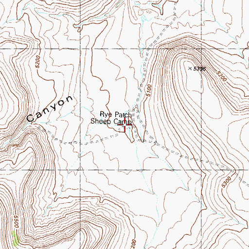 Topographic Map of Rye Patch Sheep Camp, NV