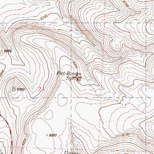 Topographic Map of Pat Brown Spring, NV