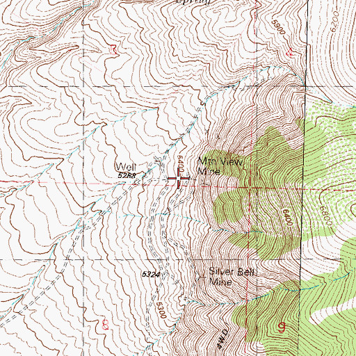 Topographic Map of Mountain View Mine, NV