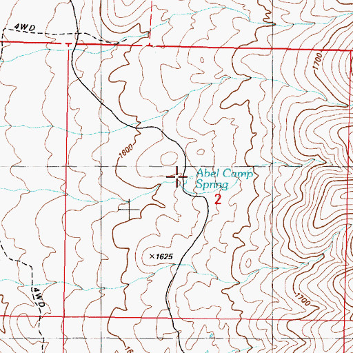 Topographic Map of Abel Camp Spring, NV
