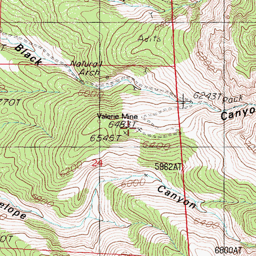 Topographic Map of Valerie Mine, NV