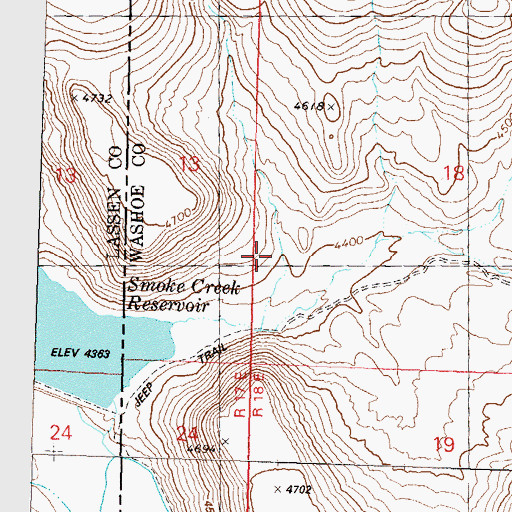 Topographic Map of Wilcox Canyon, NV