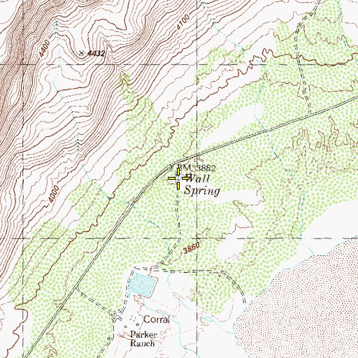 Topographic Map of Wall Spring, NV