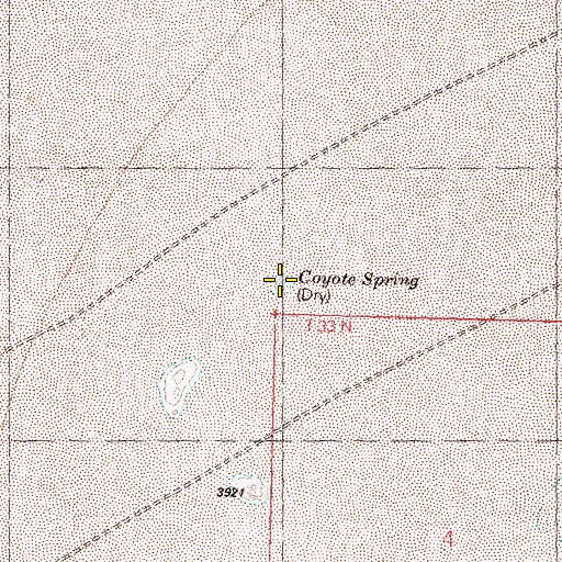 Topographic Map of Coyote Spring, NV