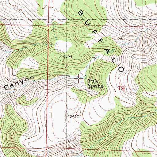 Topographic Map of Tule Spring, NV