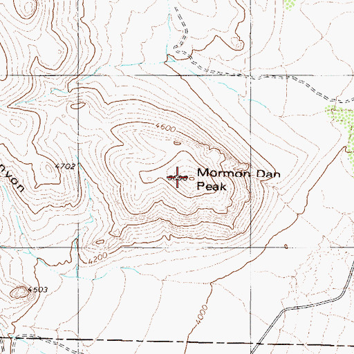 Topographic Map of Mormon Dan Peak, NV