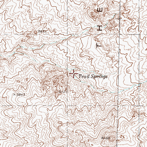 Topographic Map of Trail Springs, NV