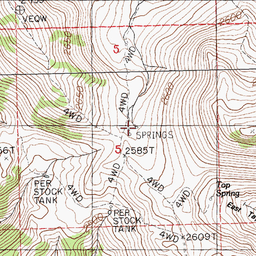 Topographic Map of Summit Spring, NV