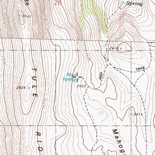 Topographic Map of Mud Spring, NV