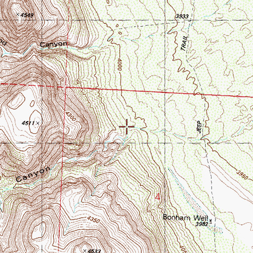 Topographic Map of Willow Canyon, NV