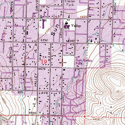 Topographic Map of Sun Valley Park, NV