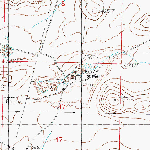 Topographic Map of Hot Well, NV