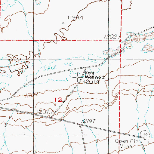 Topographic Map of Kent Well Number 2, NV