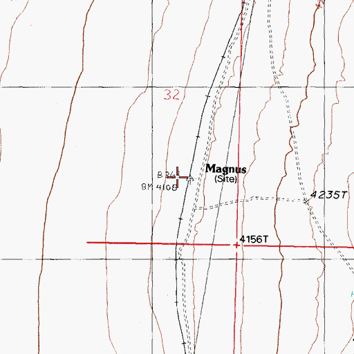 Topographic Map of Magnus (historical), NV