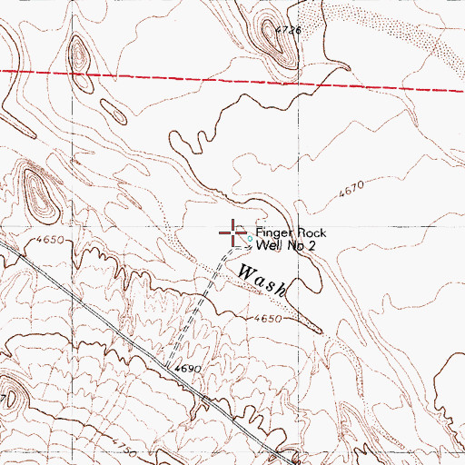 Topographic Map of Finger Rock Well Number 2, NV
