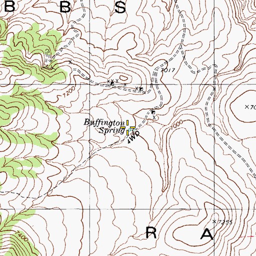 Topographic Map of Buffington Spring, NV