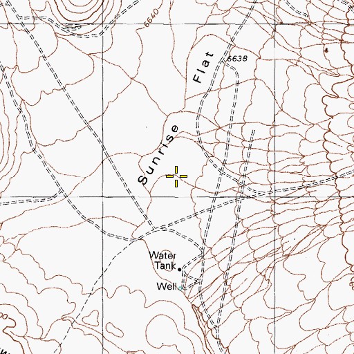 Topographic Map of Sunrise Flat, NV