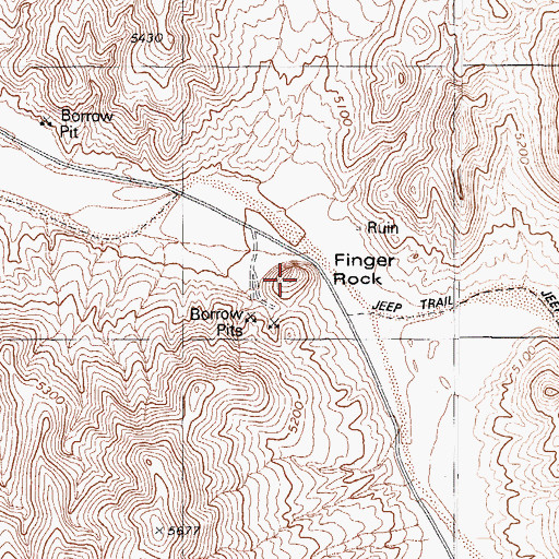 Topographic Map of Finger Rock, NV