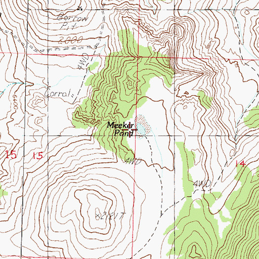 Topographic Map of Meeker Pond, NV