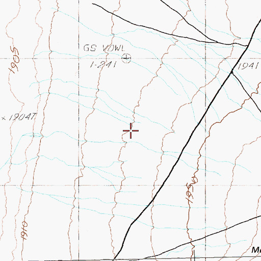 Topographic Map of Paris Well, NV