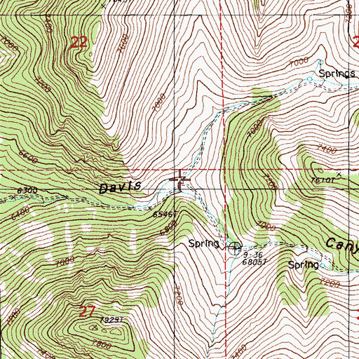Topographic Map of Baalman Ranch, NV