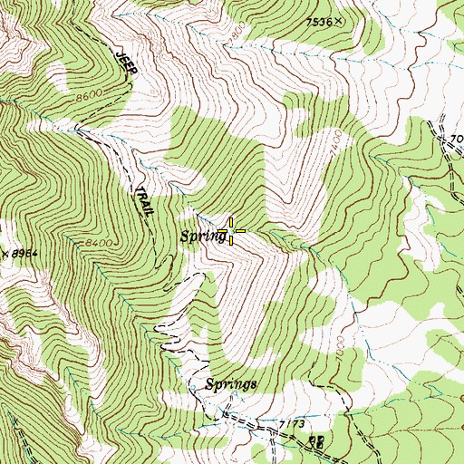 Topographic Map of Ledge Spring, NV