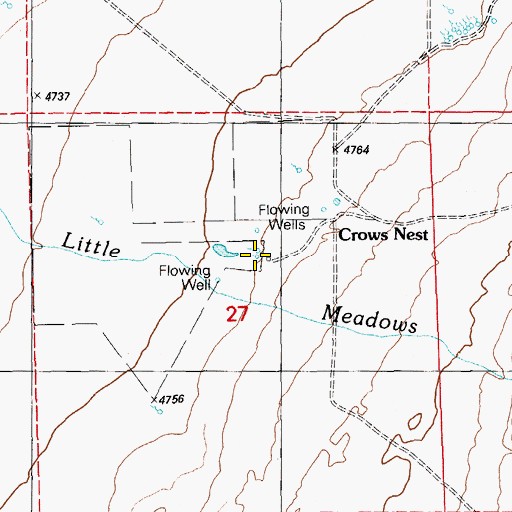 Topographic Map of Crows Nest Spring, NV