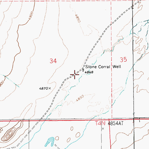 Topographic Map of Stone Corral Well Reservoir, NV